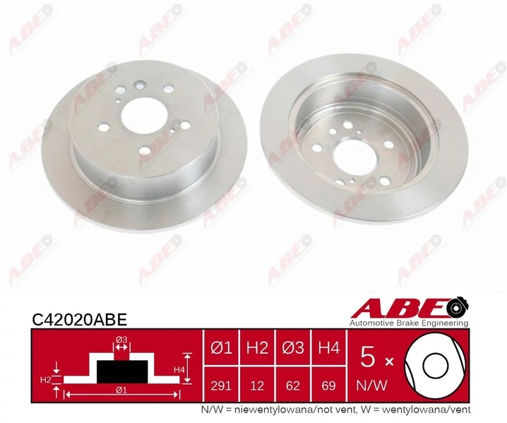 Гальмівний диск, Abe C42020ABE