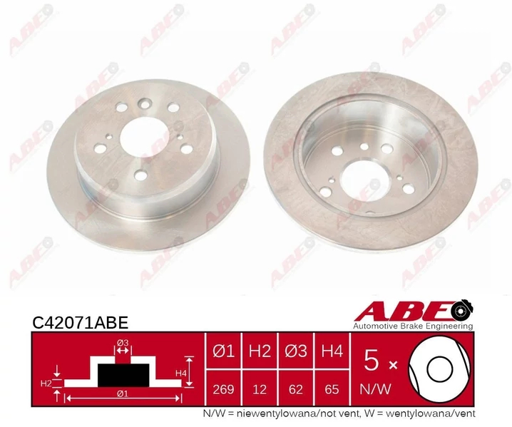 Гальмівний диск, Abe C42071ABE