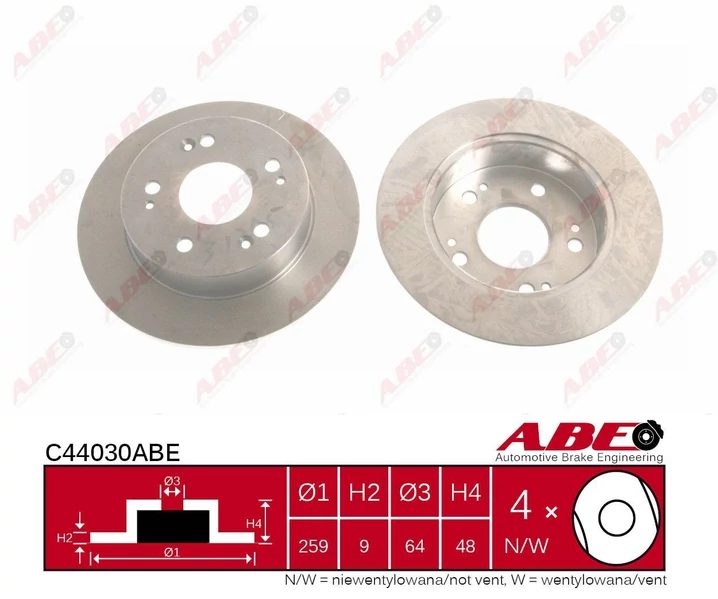 Гальмівний диск, Abe C44030ABE