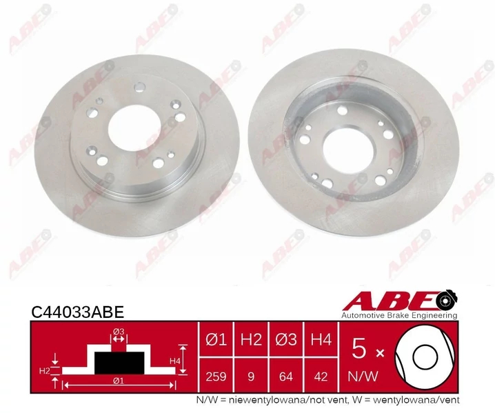 Гальмівний диск, Abe C44033ABE
