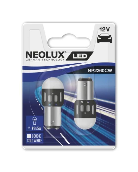 Лампа розжарювання, вказівник повороту, 1,2Вт, led, виконання цоколя BAY15d, Neolux® NP2260CW-02B