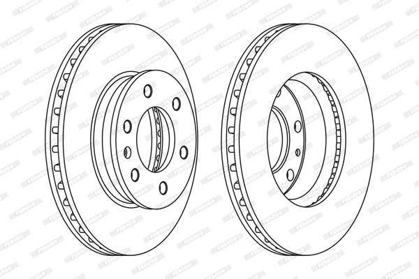 Гальмівний диск, з вентиляцією, 300мм, кількість отворів 6, Sprinter/Crafter 06- (300x28), Ferodo FCR310A