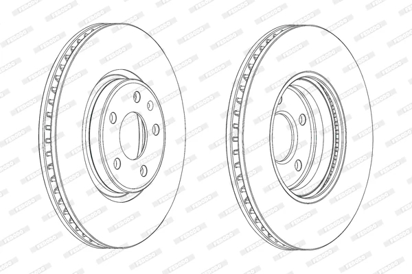 Гальмівний диск, з вентиляцією, 320мм, кількість отворів 5, Ferodo DDF1996C-1