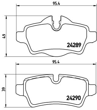 Комплект гальмівних накладок, дискове гальмо, Brembo P06052X