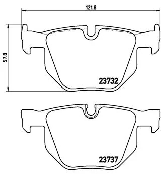 Комплект гальмівних накладок, дискове гальмо, Brembo P06033X