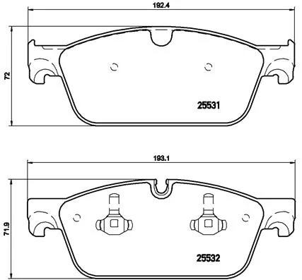 Комплект гальмівних накладок, дискове гальмо, Brembo P50102X