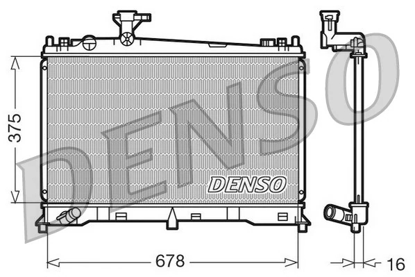 Радіатор, система охолодження двигуна, Denso DRM44010