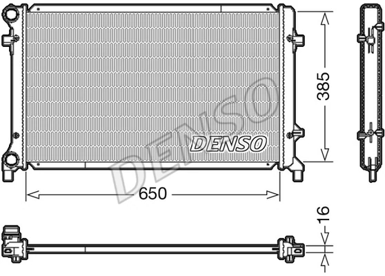 Радіатор, система охолодження двигуна, Denso DRM02014