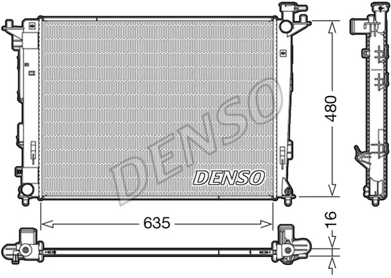 Радіатор, система охолодження двигуна, Denso DRM41006