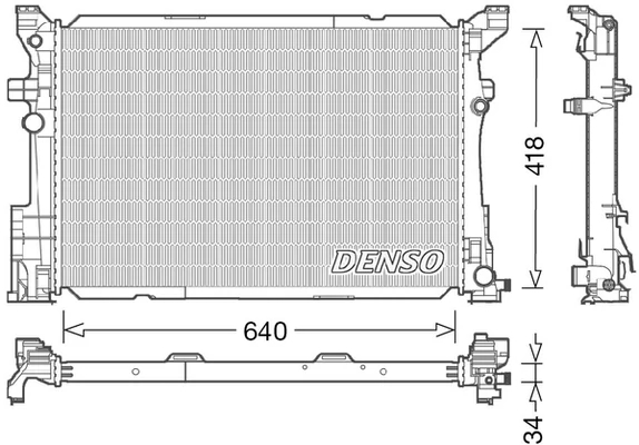 Радіатор, система охолодження двигуна, Denso DRM17054