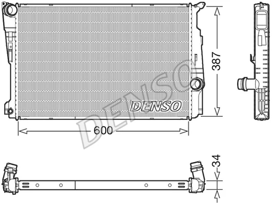 Радіатор, система охолодження двигуна, Denso DRM05006