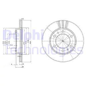 Гальмівний диск, Delphi BG2591