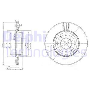 Гальмівний диск, Delphi BG4013