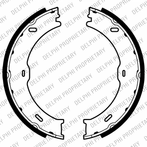 Комплект гальмівних колодок, стоянкове гальмо, Delphi LS2018