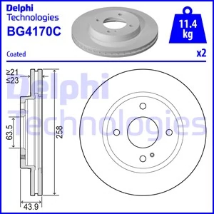 Гальмівний диск, Delphi BG4170C