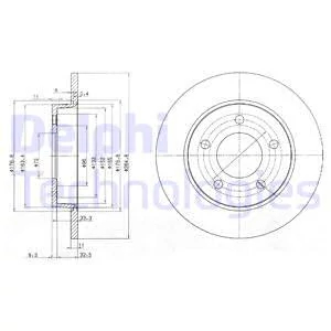 Гальмівний диск, Delphi BG4025C