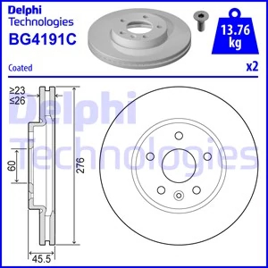 Гальмівний диск, Delphi BG4191-C