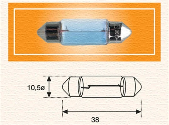 Лампа розжарювання, ліхтар номерного знака, Magneti Marelli 009462100000